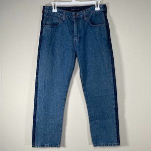 Levi's Made & Crafted Crop Japanese Denim Jean Women 29 Slim Blue Two Tone Big E